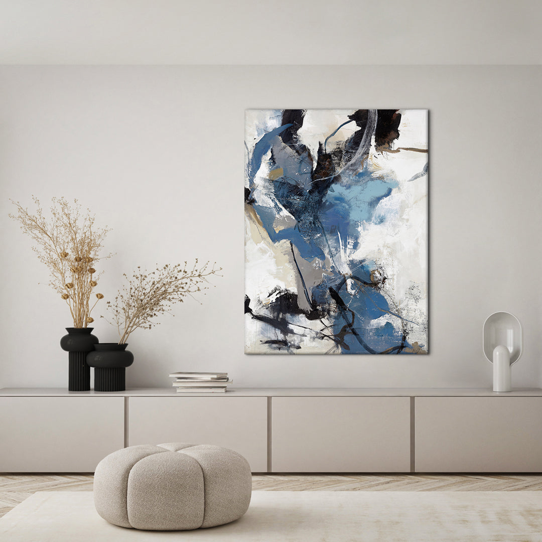 Blauwe vibes | Gemengd schilderij