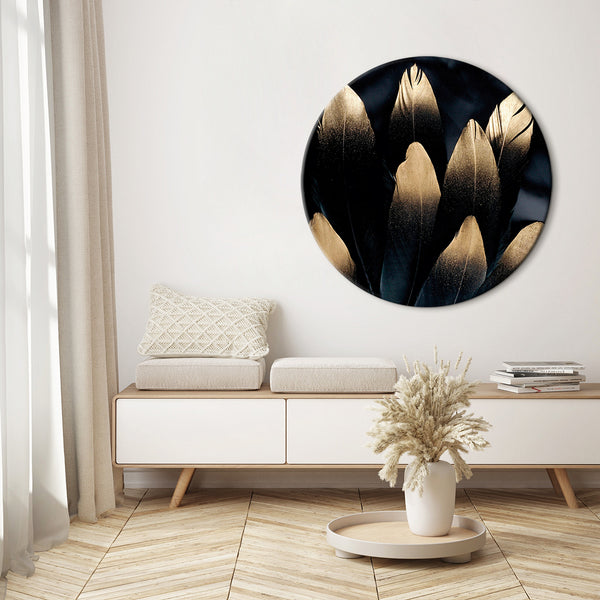 Golden Feather | Circle Art