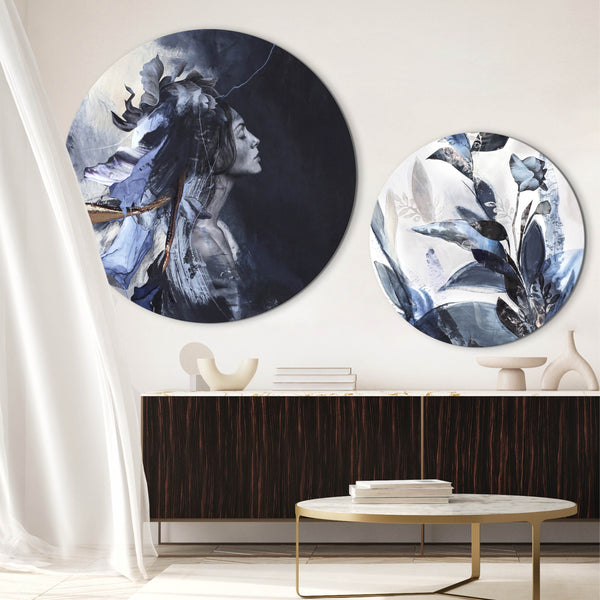 Blue Leaves | Circle Art