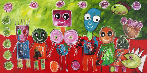 Line B / Heartfelt Family | Handmade Painting