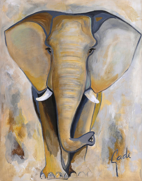 Olifant Way | Handgemaakt schilderij