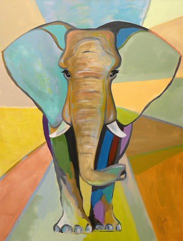 Elephant Focus | Handgemaakt schilderij