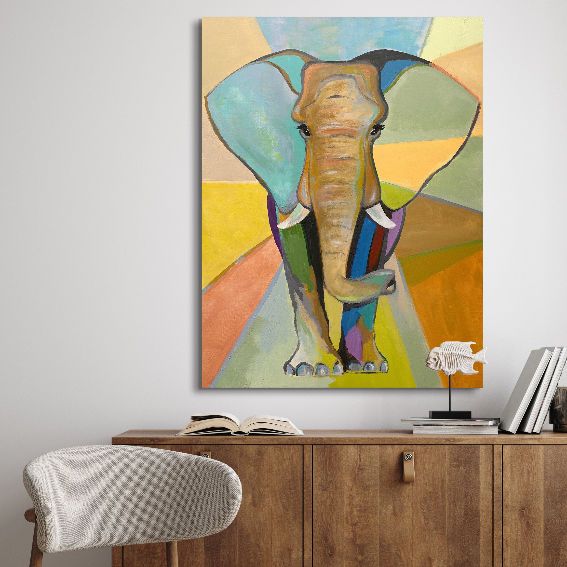 Elephant Focus | Handgemaakt schilderij