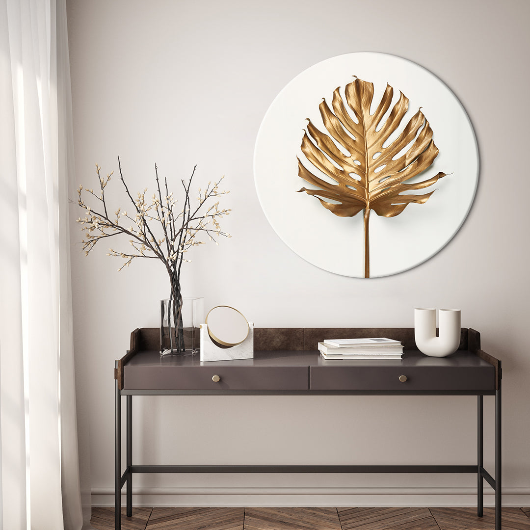 Monstera Gold Leaf | Circle Art