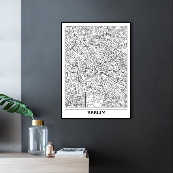 Map Berlin White | Poster board