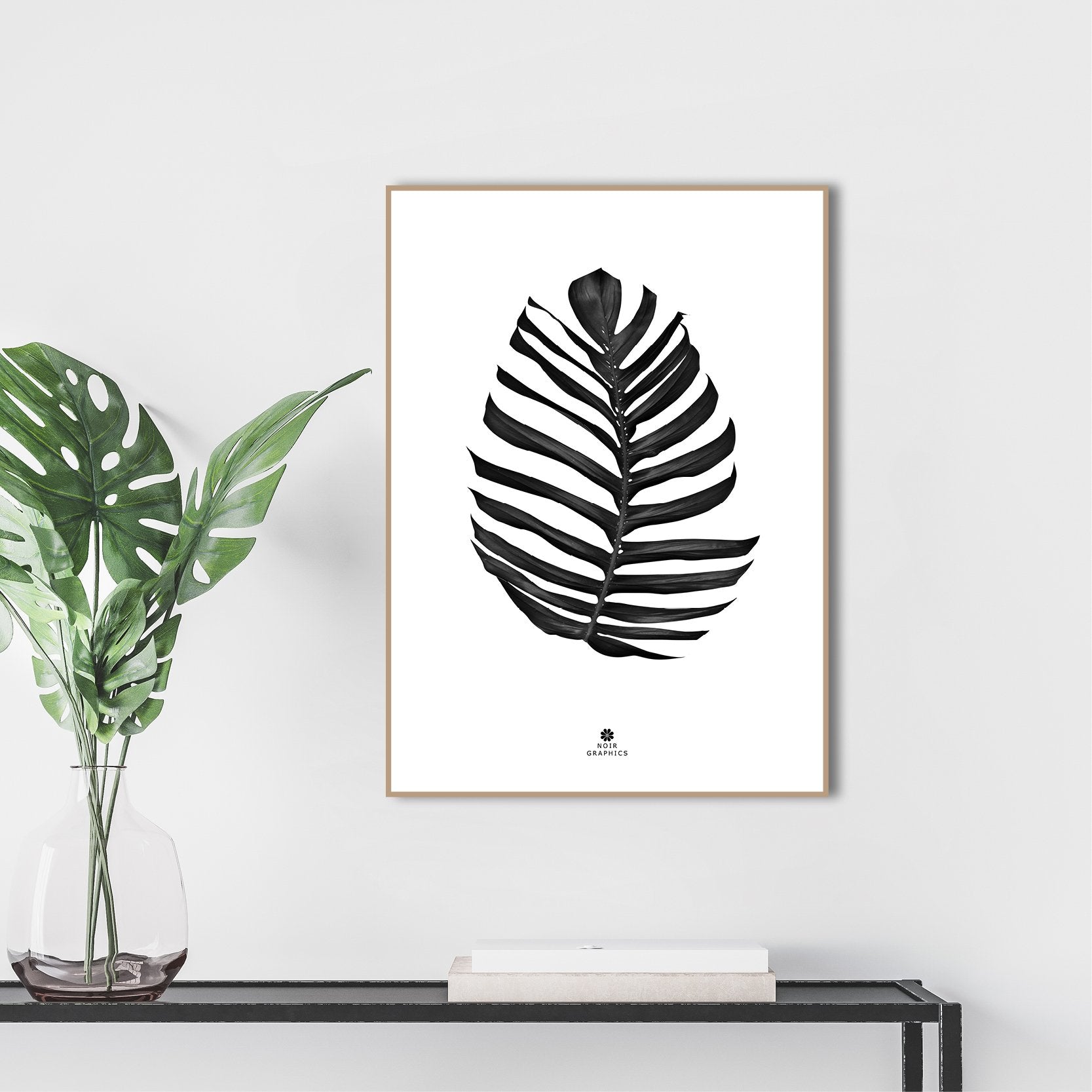 Jungle Leaf Black | Poster board