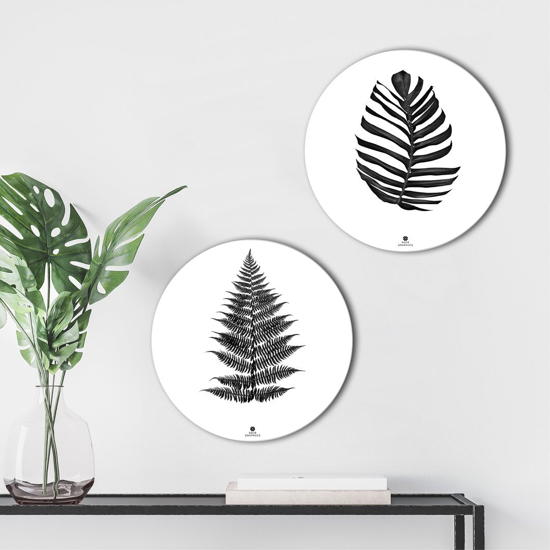 Jungle Leaf Black | Circle Art