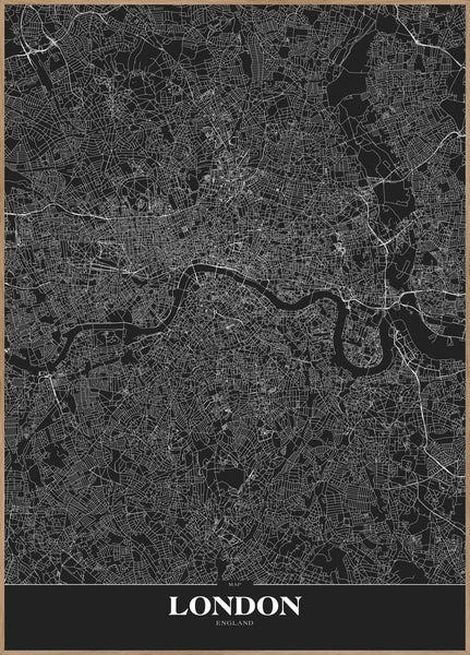 Map London Black | Poster board