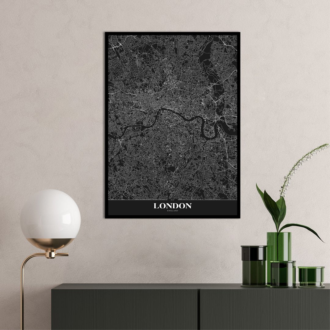 Map London black | POSTER