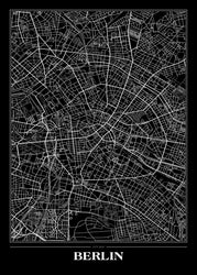 Map Berlin Black | Poster board