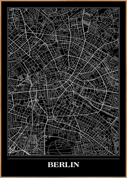 Map Berlin Black | Poster board