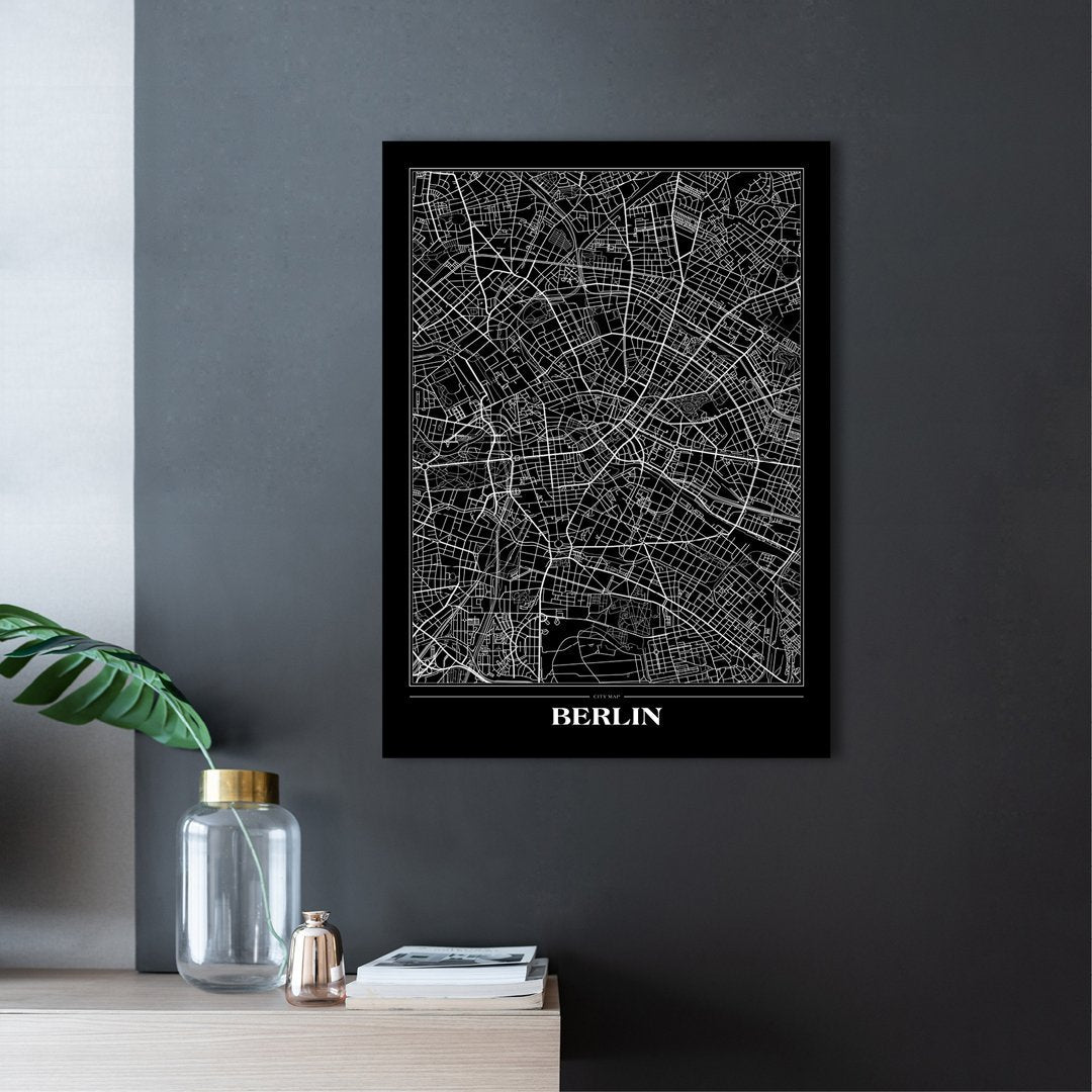 Map Berlin Black | Poster