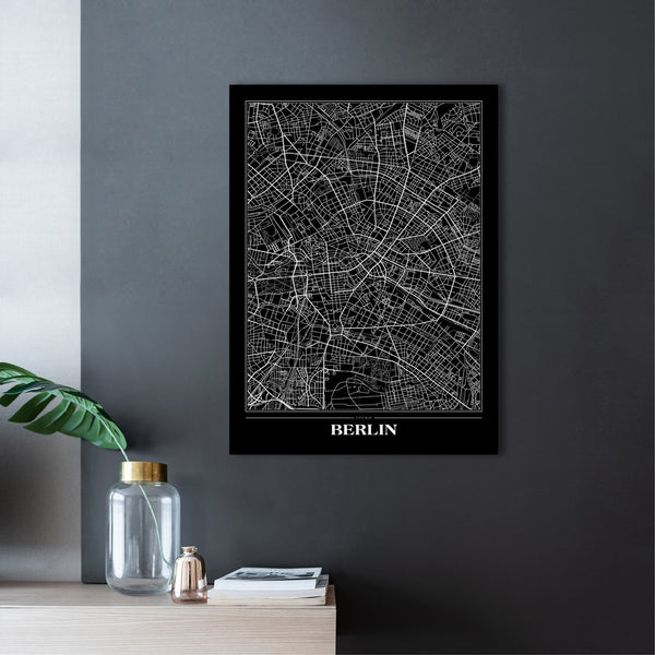 Kaart Berlijn Black | POSTER