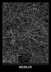 Map Berlin black | POSTER