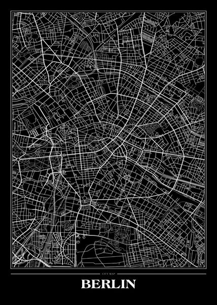 Kort Berlin Black | PLAKAT