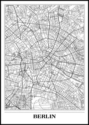 Map Berlin white | POSTER BOARD