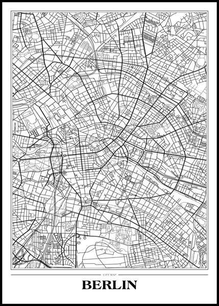 Map Berlin White | Poster board