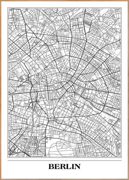 Map Berlin white | POSTER BOARD