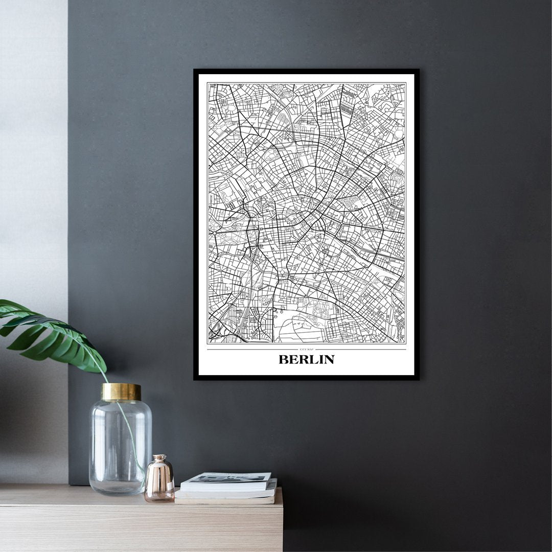 Map Berlin white | POSTER