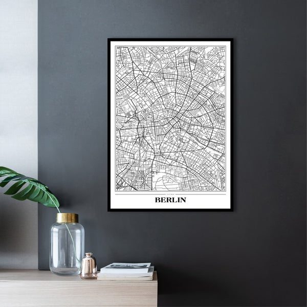 Kort Berlin White | PLAKAT