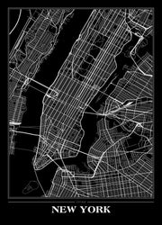 Map New York Black | Poster