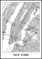 Map New York White | Poster board