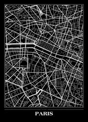 Kaart Paris Black | Poster