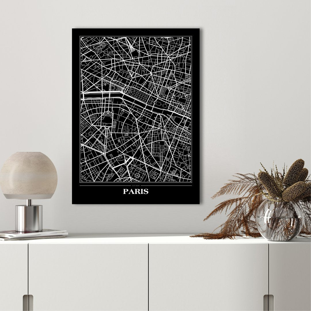 Kort Paris Black | PLAKAT