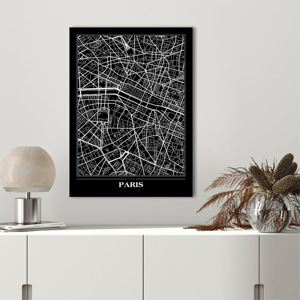 Map Paris Black | Poster