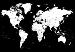 WorldMap Black | Plakatbræt