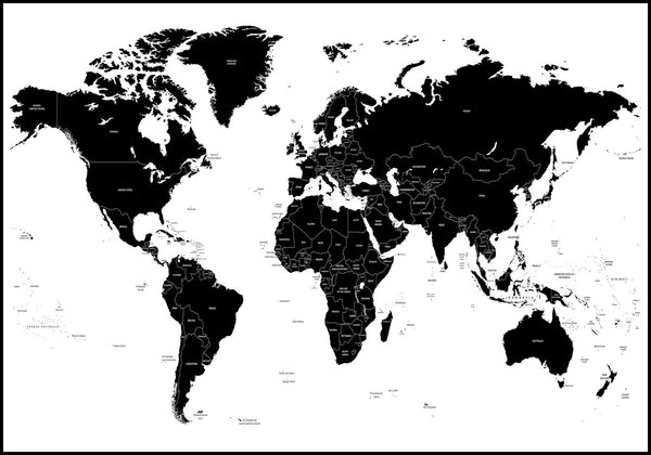 WorldMap White | Poster board