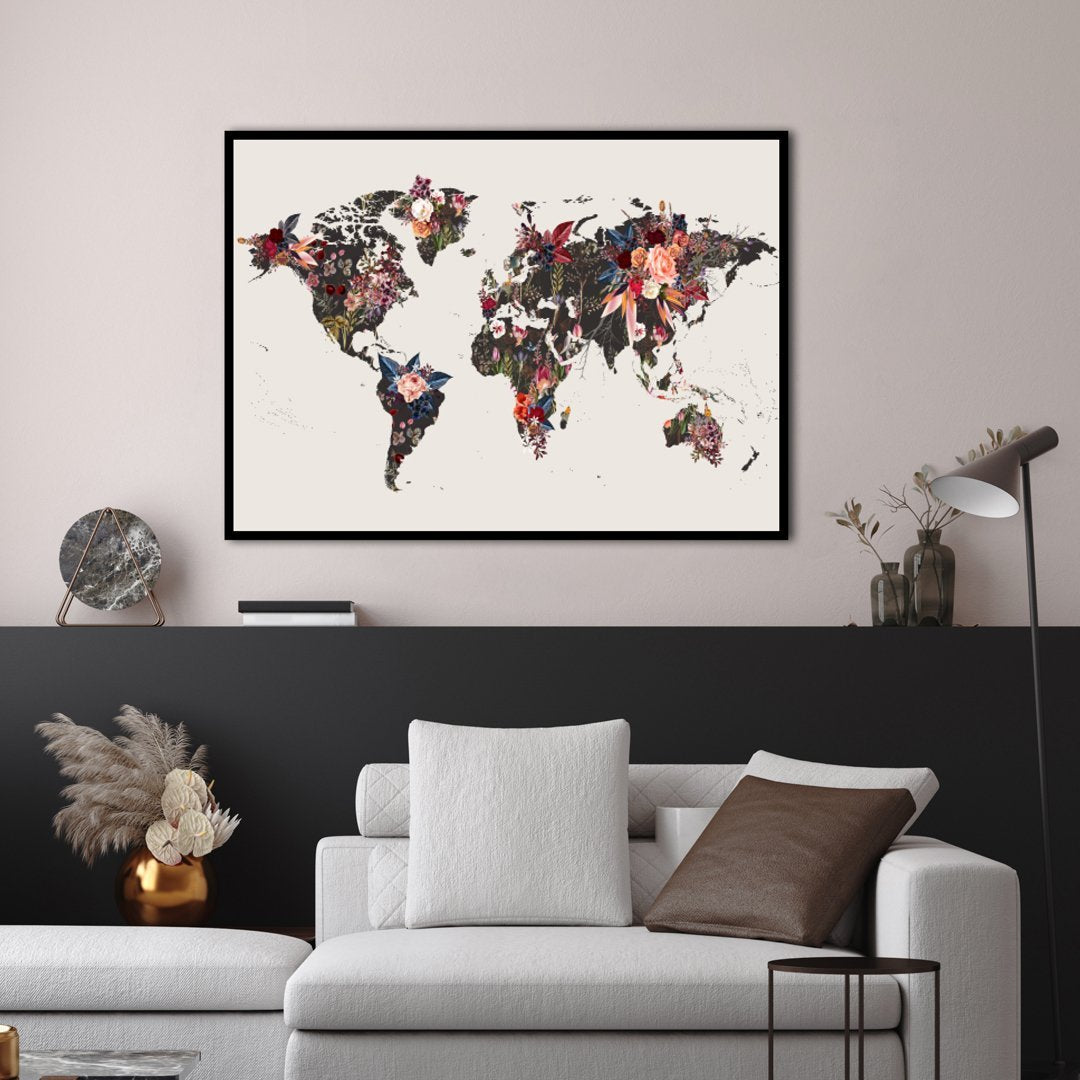 WorldMap Flowers | Poster