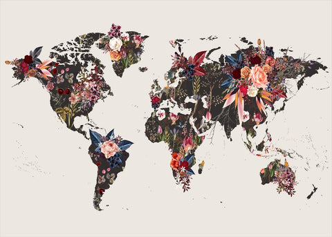 WorldMap Flowers | Poster