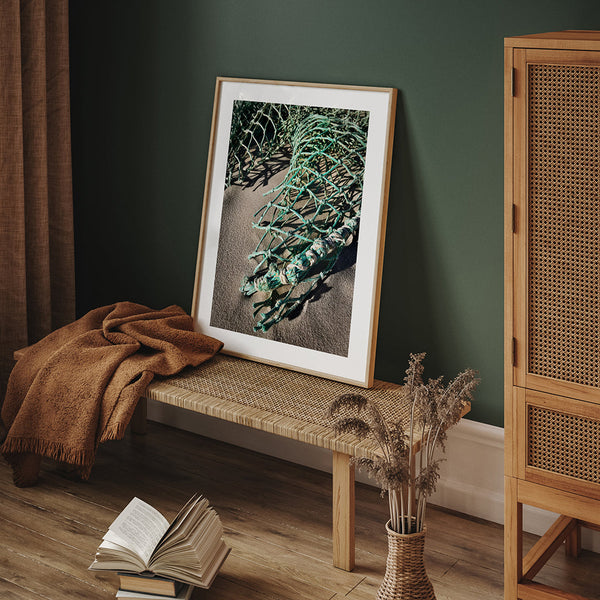 Net in sand | FRAMED PRINT